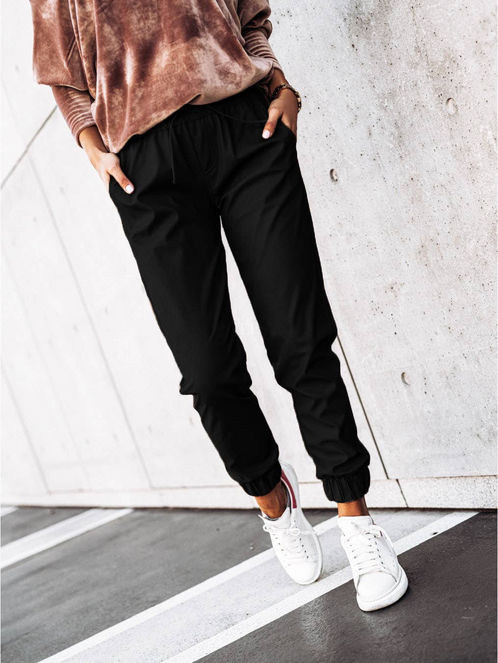 TEMPERAMENT SIMPLE ROPE WAIST SMALL FOOT PANTS
