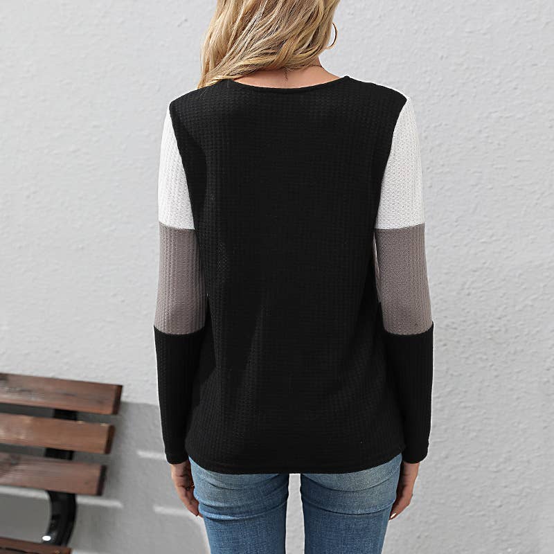 V-NECK WAFFLE JERSEY WITH MATCHING BOTTOMS