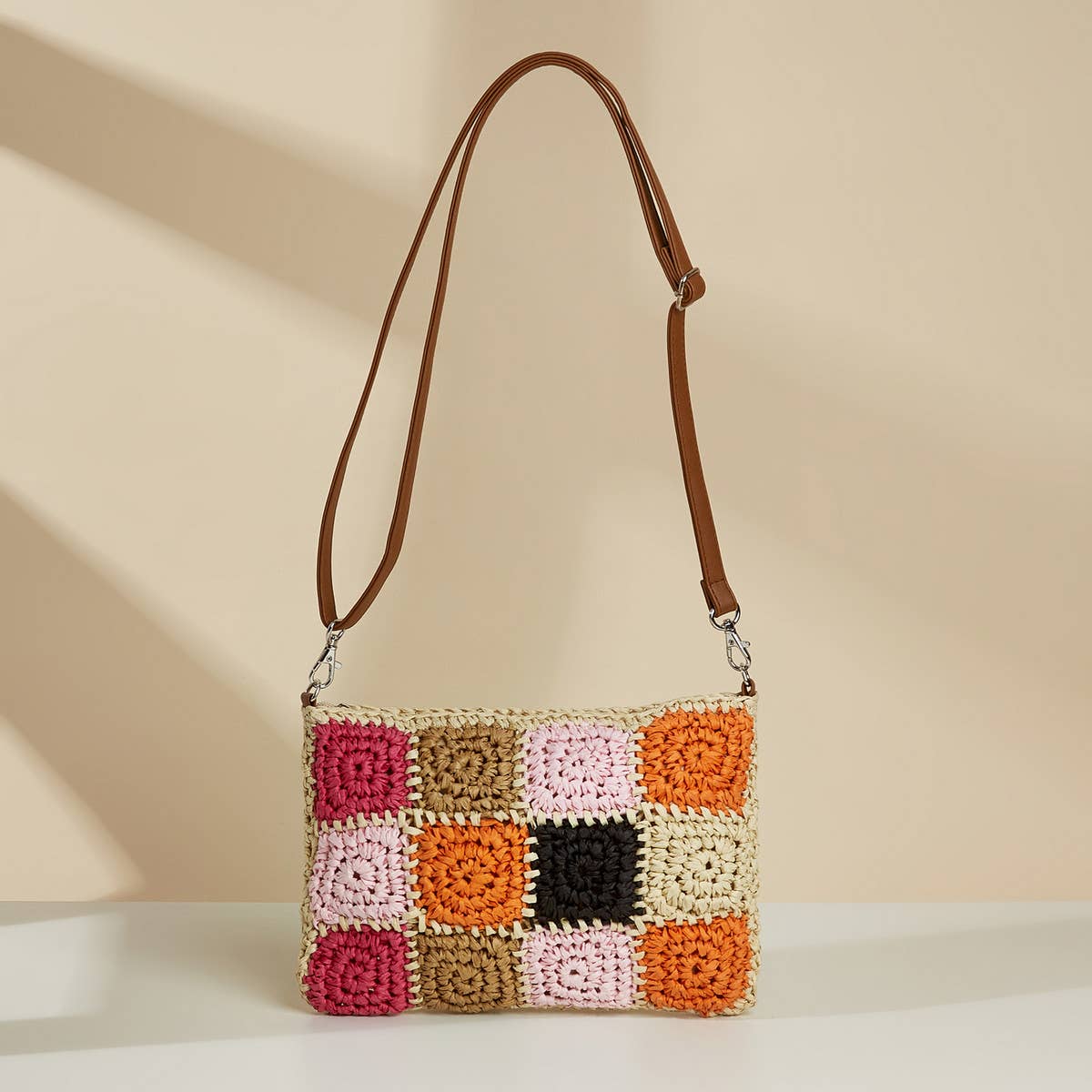 WOMEN NEW CROCHET BEACH STRAW BAG_CWAB1967