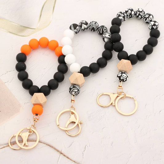 Silicone & Wood Bead Bracelet Gift for Women
