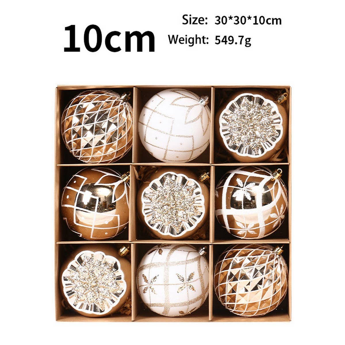 Christmas Ornaments 10cm Painted Ball Set Decor_CWMM9890