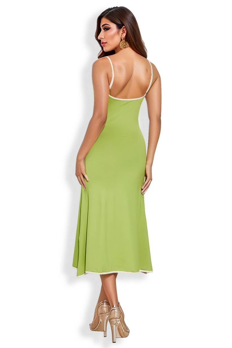 CWDMD4991_SUMMER BACKLESS COLORBLOCK STRAP DRESS