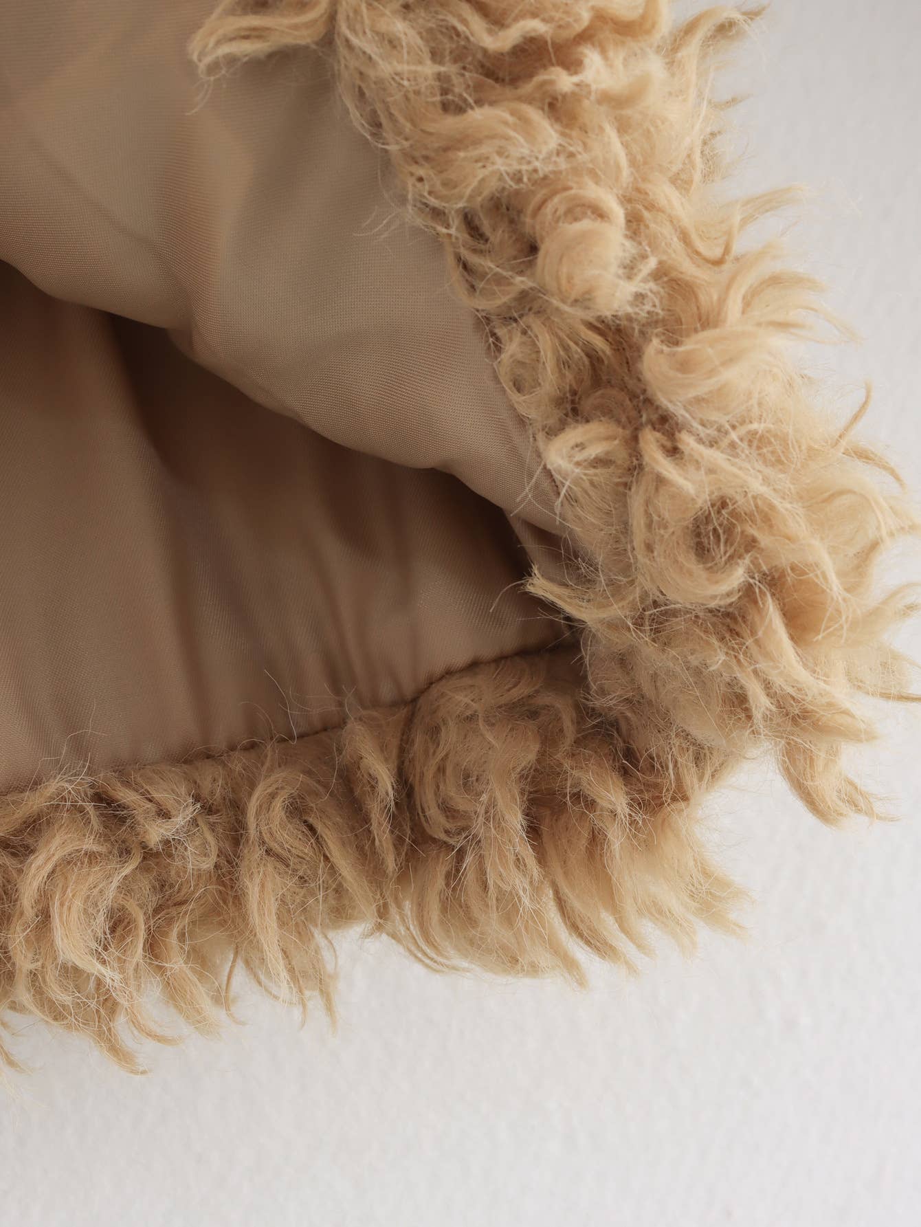 Lapel long-sleeved single-breasted faux fur coat