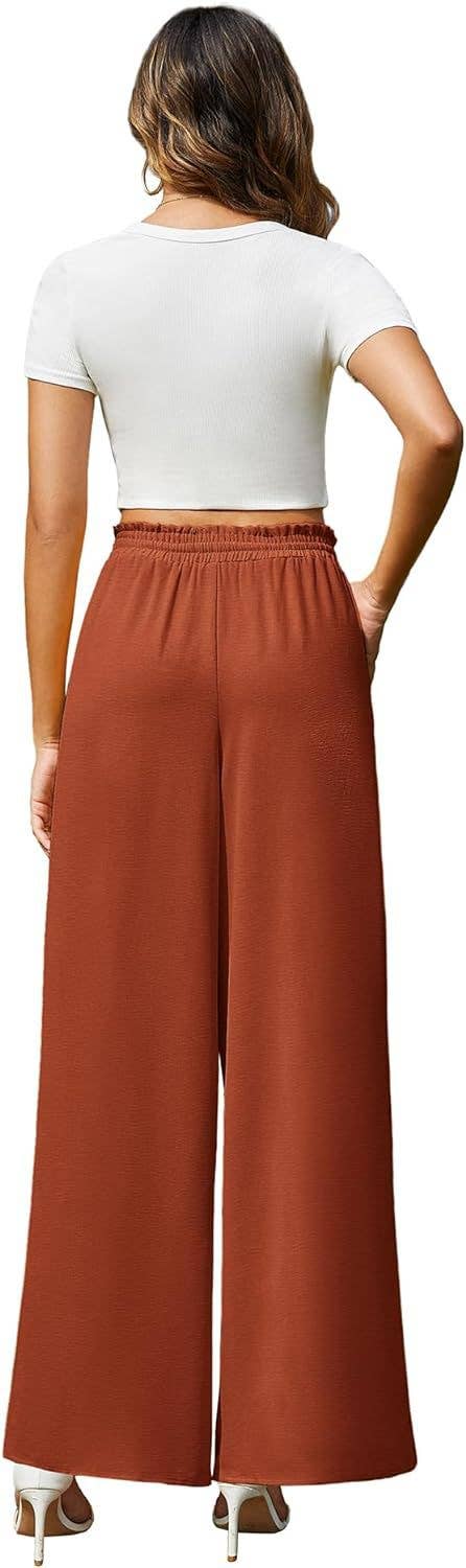 Loose high-waisted and wide-leg trousers