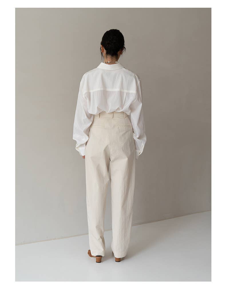 Elegant long-sleeved tencel ice cotton shirt