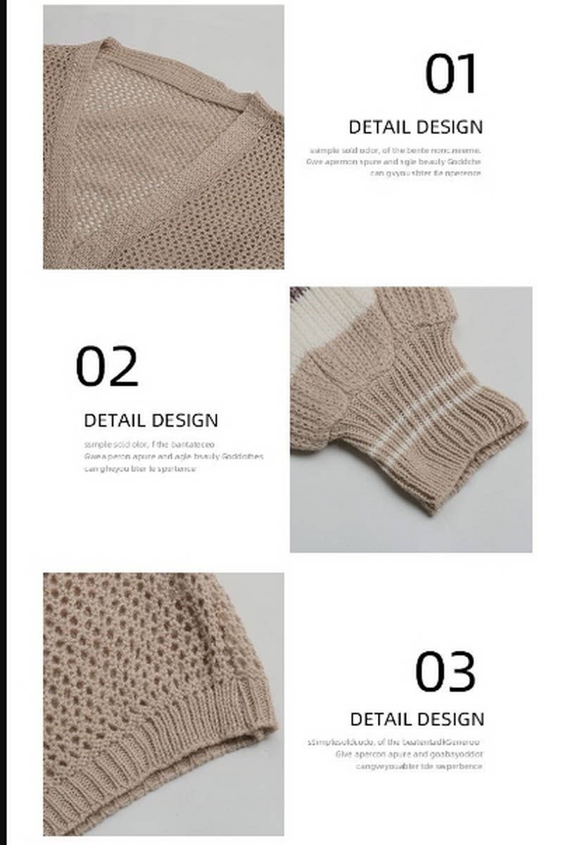 Cwoswl2176_Midi-Length Contrast Crochet Cardigan