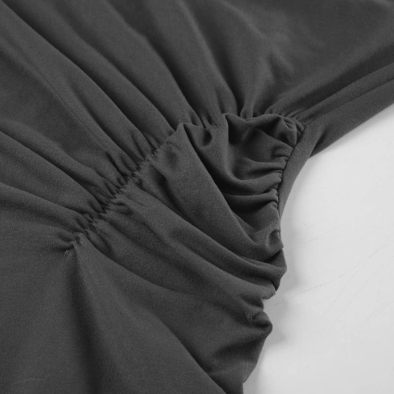 Off-the-shoulder pull-out high-waisted dress