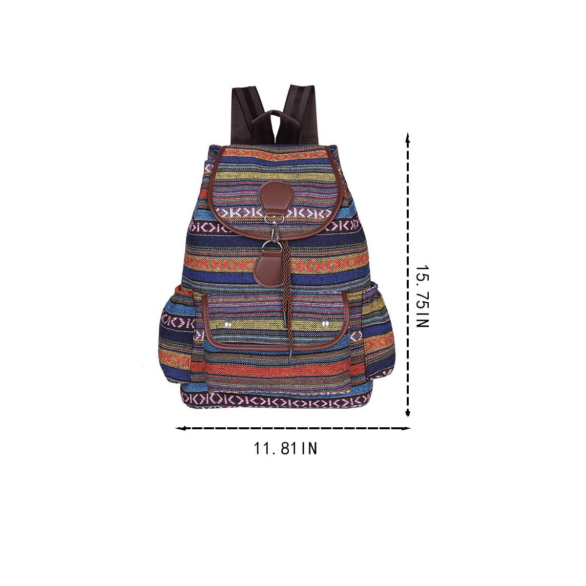 BOHO VINTAGE BACK-TO-SCHOOL CANVAS BACKPACK_CWAB2214