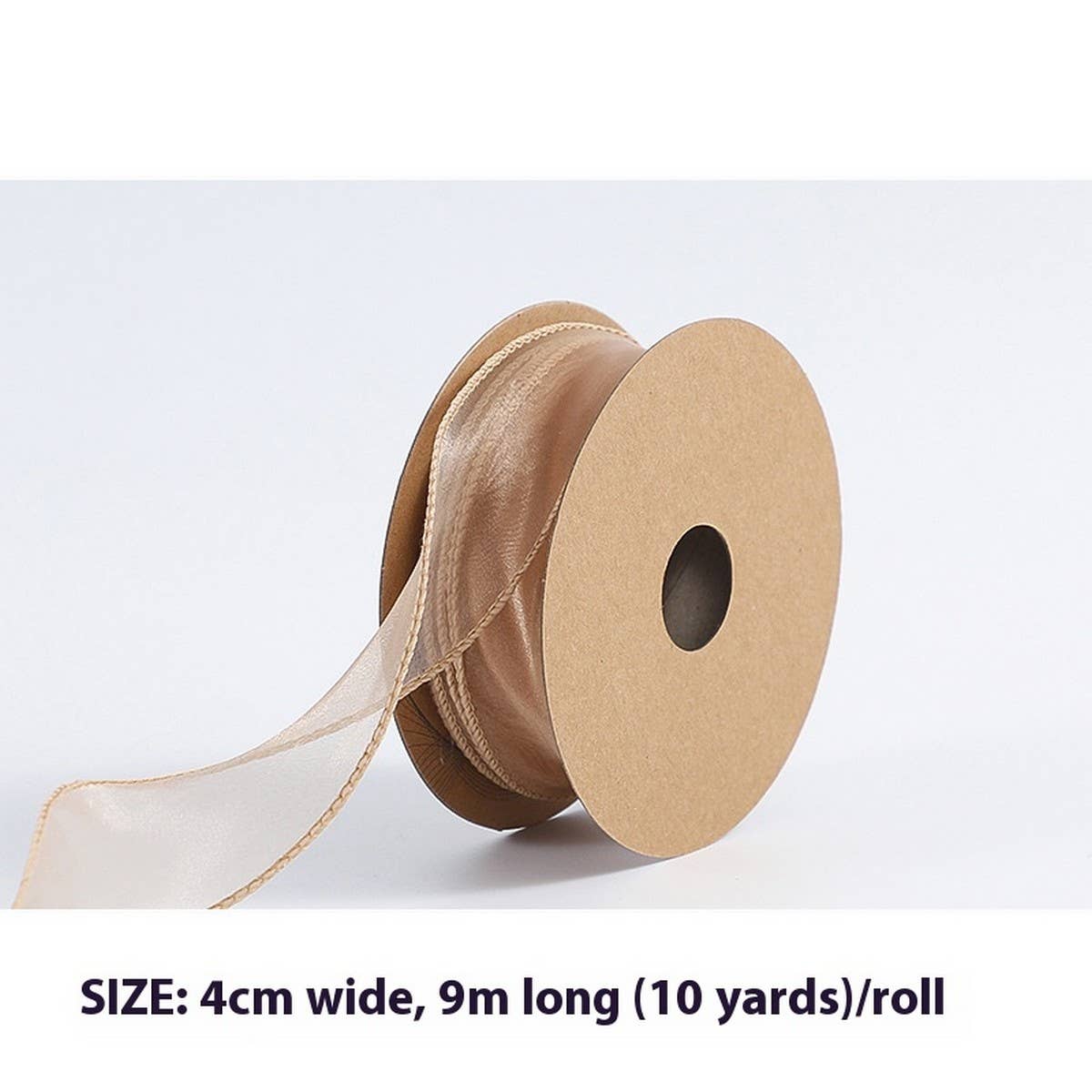 PLAIN FISHTAIL ORGANZA WITH FLORAL BINDINGDIYRIBBON_CWMM5788