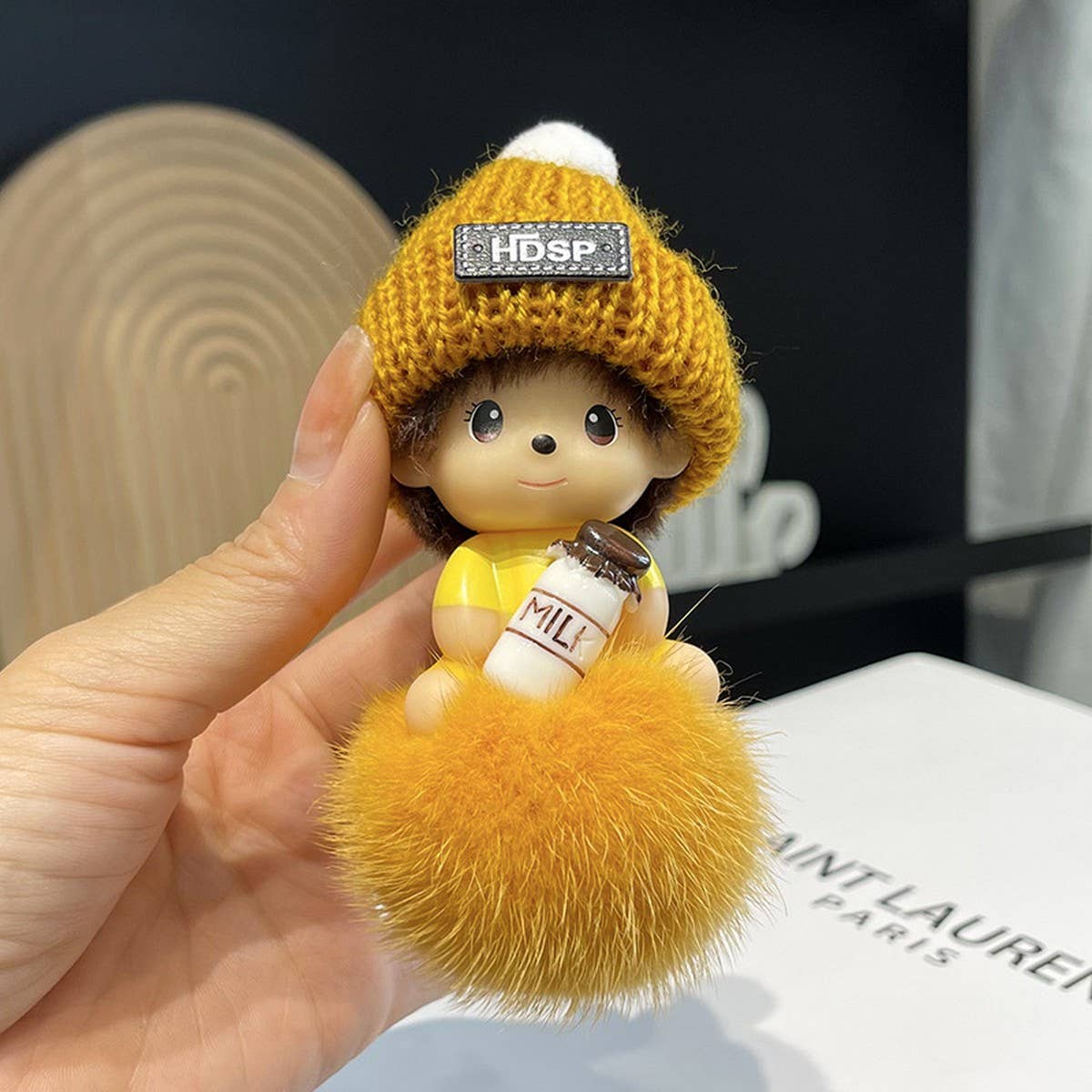 CUTE CARTOON MONCHHICHI CAR KEYCHAIN PENDANT
