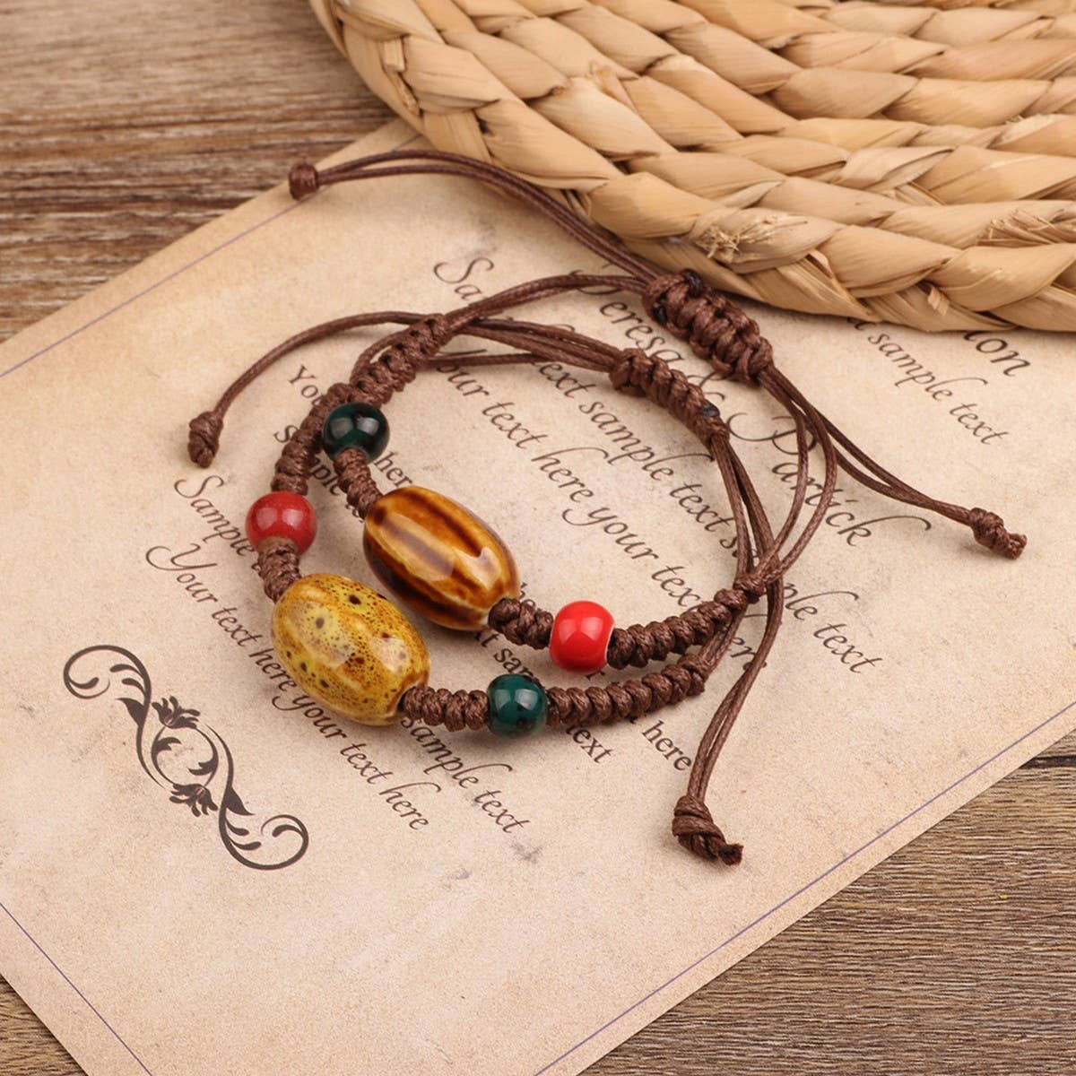 ETHNIC RETRO WOODEN BEADS ANCIENT STYLE BRACELET