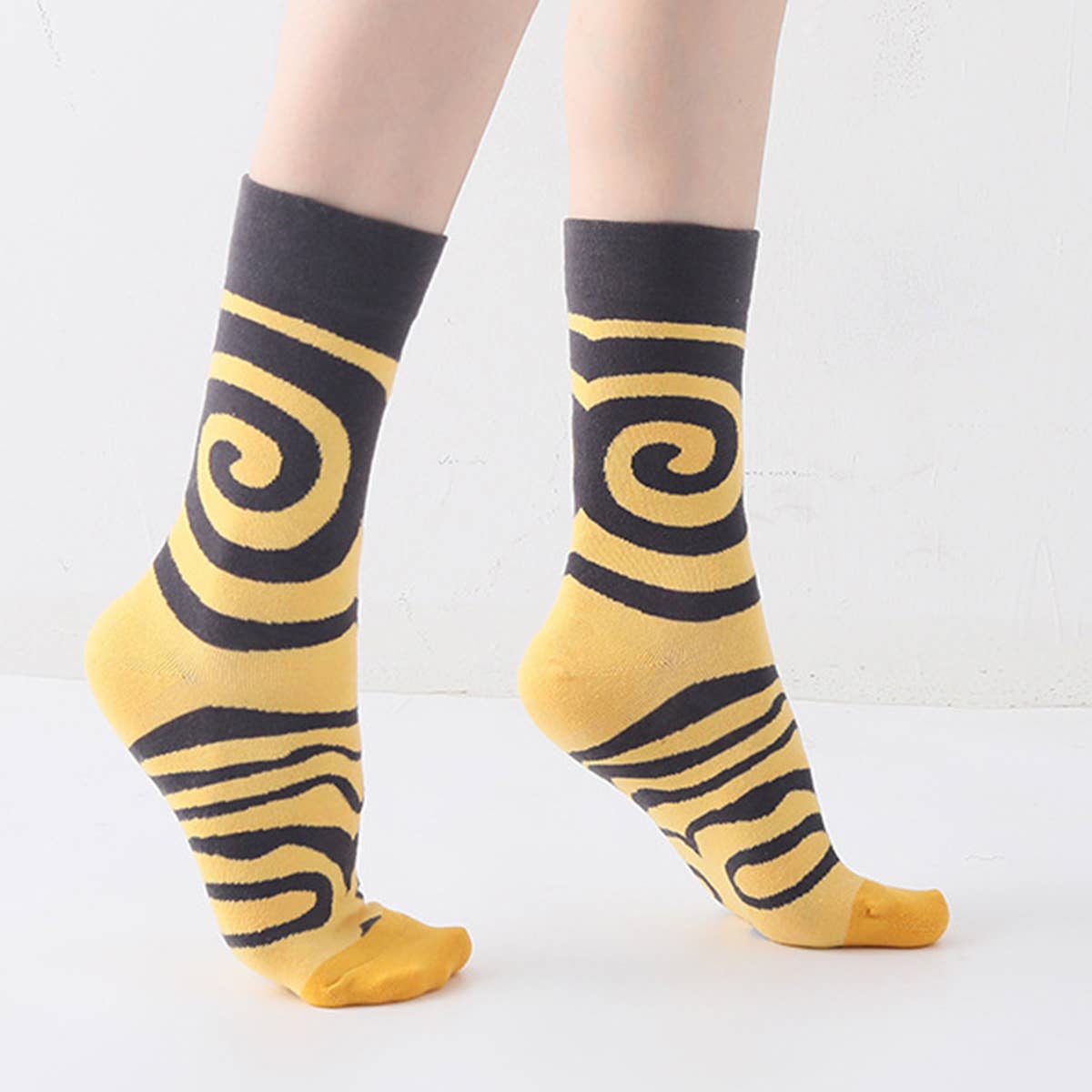 PLANT FLOWER PATTERN STREET SKATEBOARD SOCKS_CWMS0169