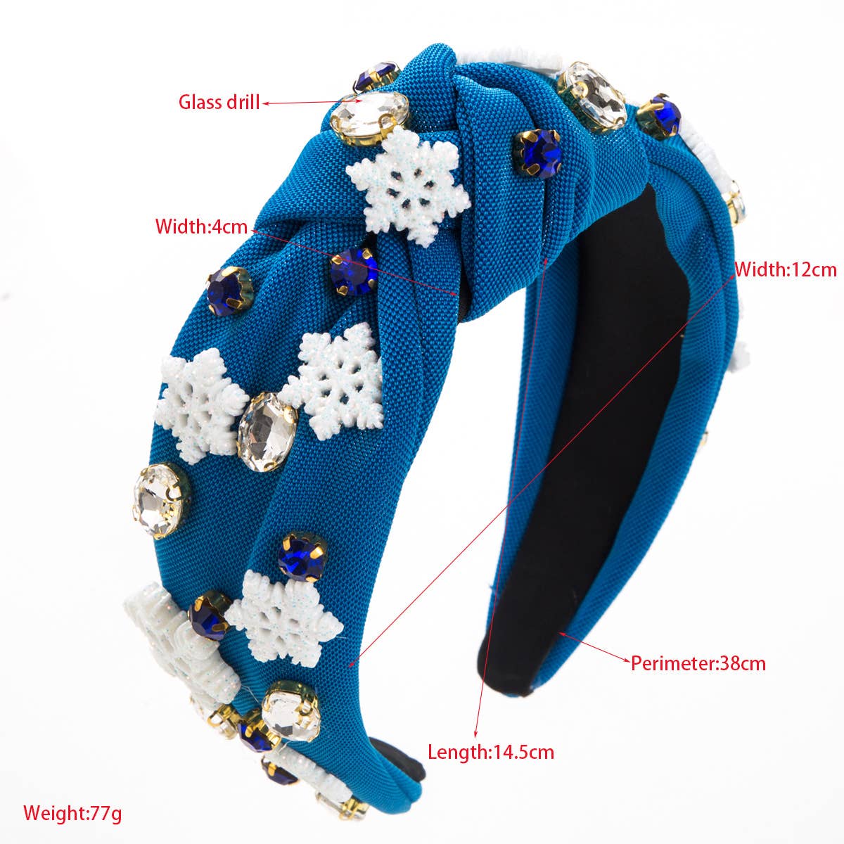 CHRISTMAS FABRIC HEADBAND WITH WIDE EDGE