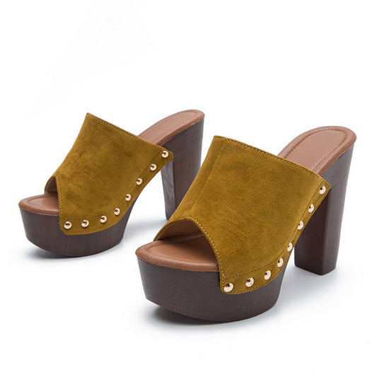 WATERPROOF HIGH-HEELED THICK-HEELED SANDALS