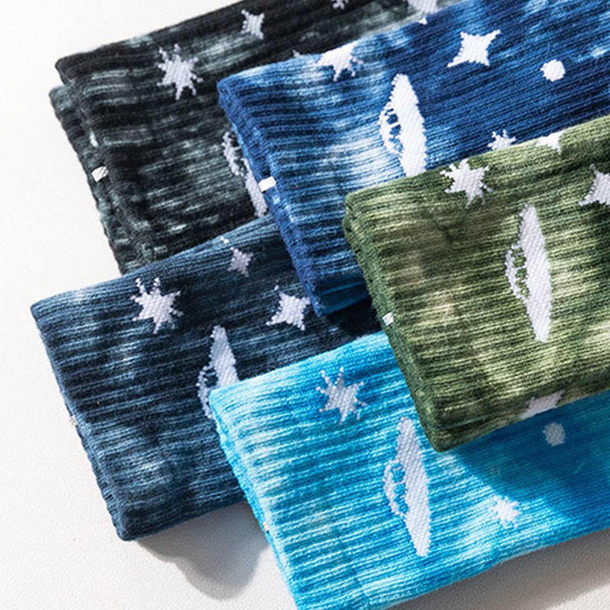 UNIVERSE PRINTED TIE DYED FASHION CREW SOCKS