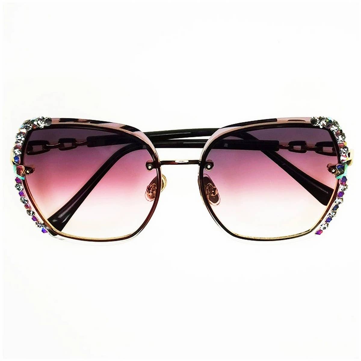 WOMEN UV PROTECTION RHINESTONE SUNGLASSES