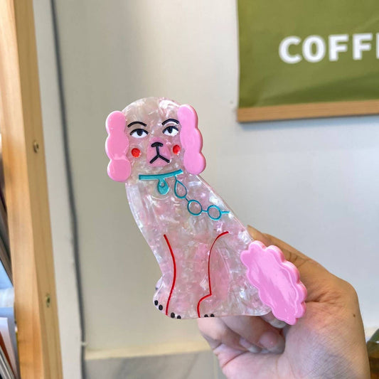 CWAHA1571_FUN CARTOON DOG CAT KOI BILLIARDS HAIR CLAW CLIP