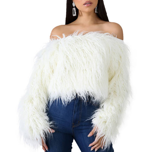 LINE SHOULDER GRADIENT ANTI-LONG HAIR SHORT FUR