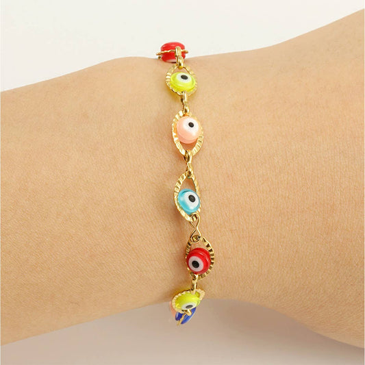 TURKISH DEVIL'S EYE 18K STAINLESS STEEL BRACELET