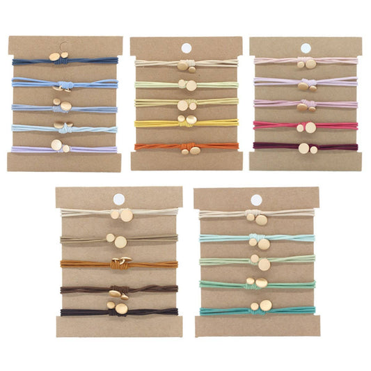 5 CARD-MOUNTED GRADIENT SIMPLE HAIR SCRUNCHIES_CWAHA2722