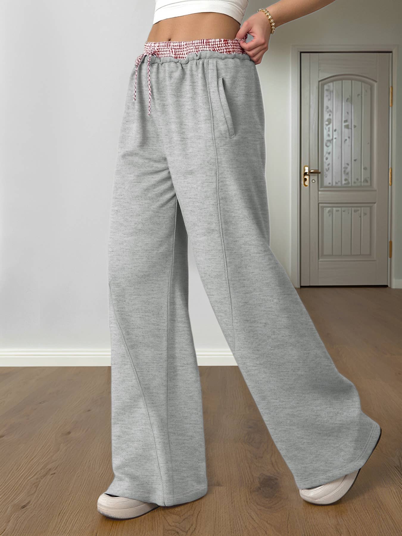High-waisted casual loose sports sweatpants