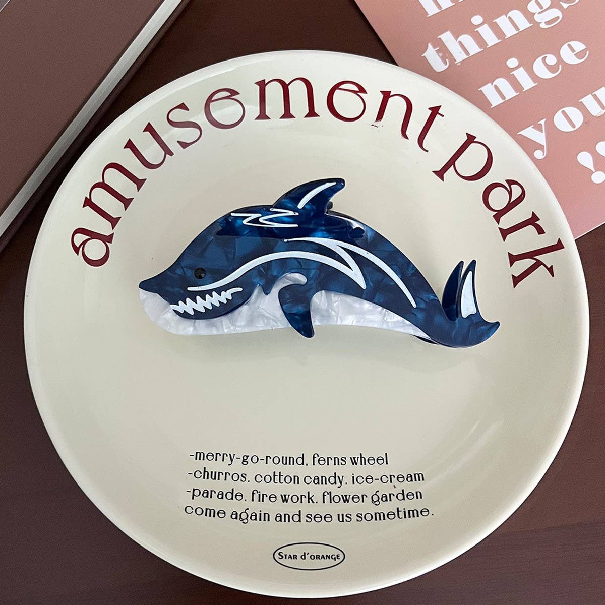 Shark Series Acetate Hair Claw,Chic Back Clip