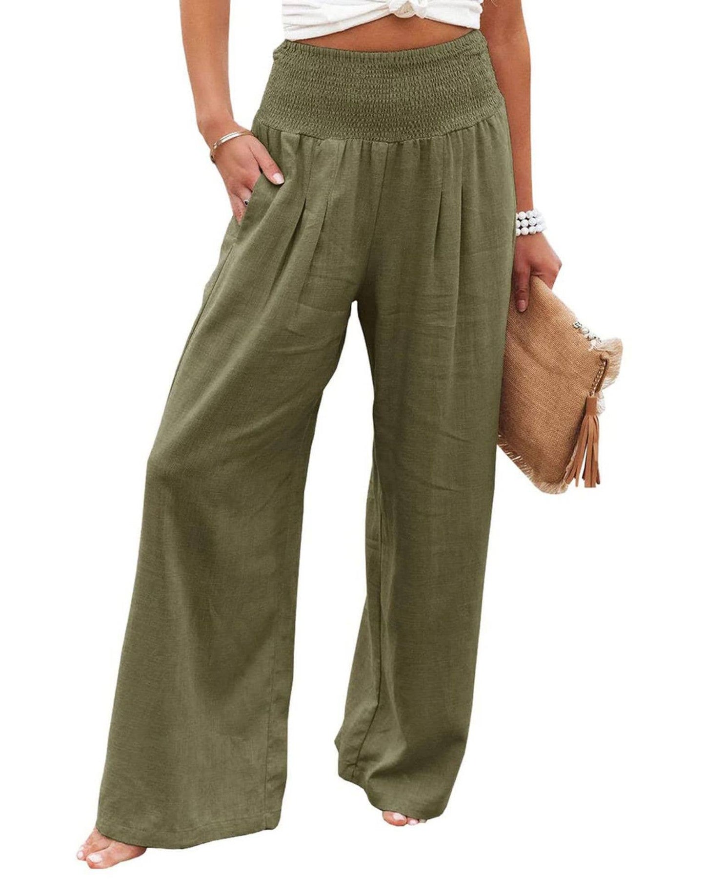 STYLE COTTON SLACKS MADE OF OLD MID-RISE SLACKS