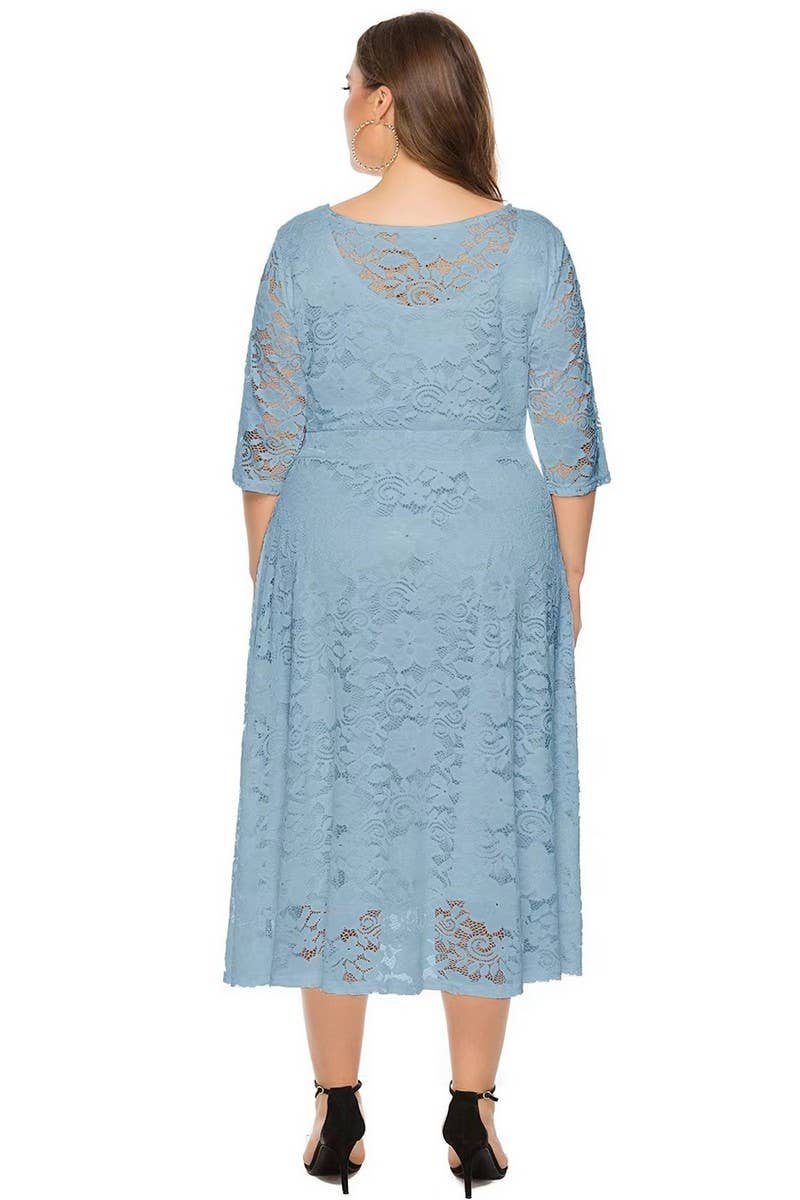 CWDMD3207_PLUS SIZE LACE POCKET EVENING GOWN DRESS