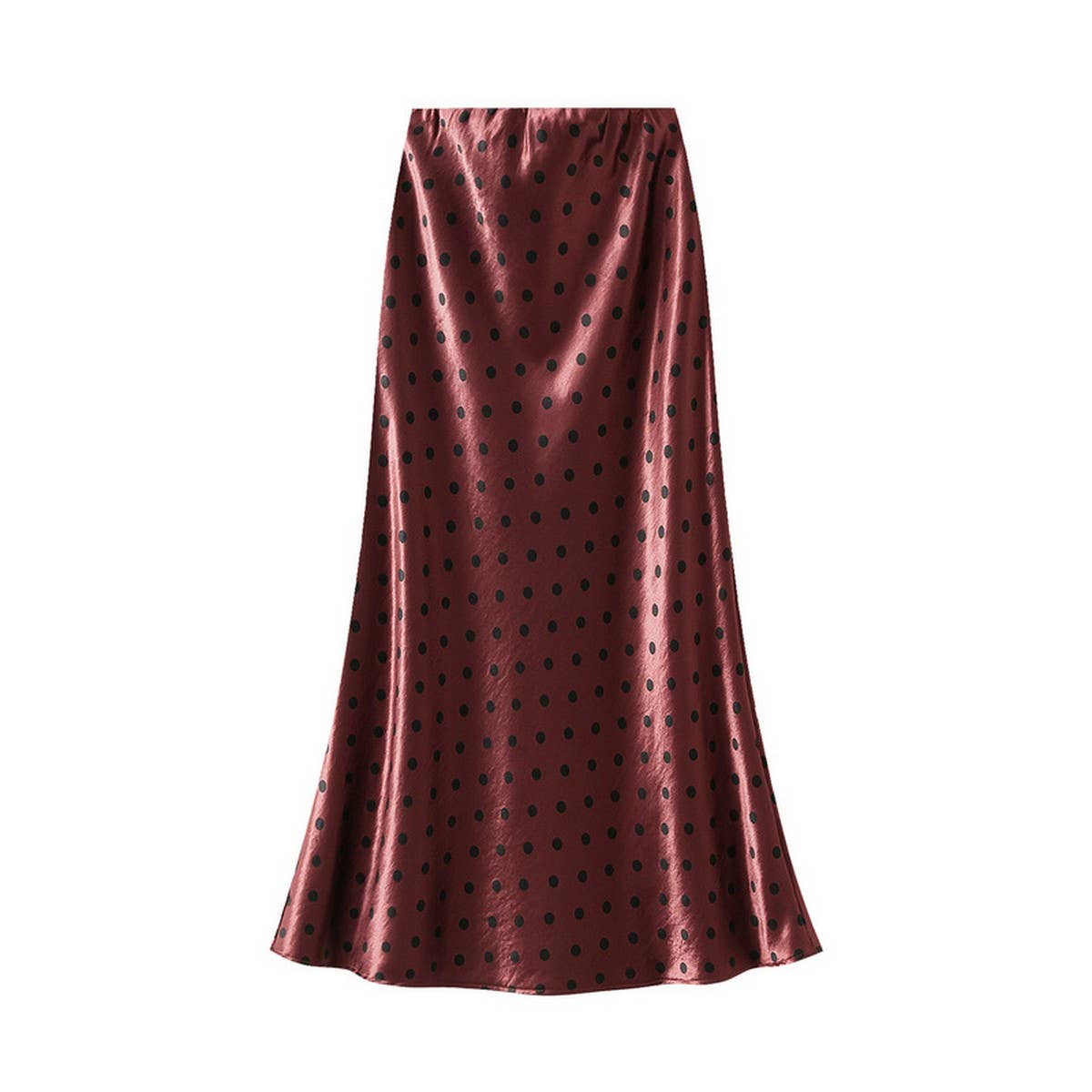 POLKA DOT SKIRT HIP SKIRT MID-LENGTH A-LINE SKIRT_CWBMS0294