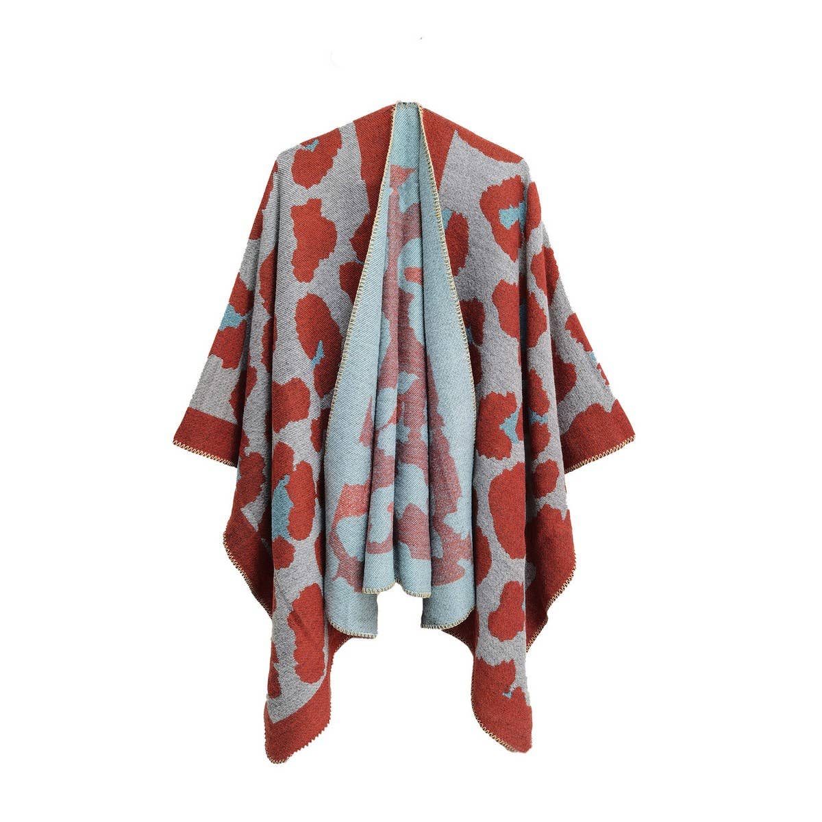 SPOT PATTERN MULTICOLOR WARM SPLIT CLOAK SHAWL_CWASC0297