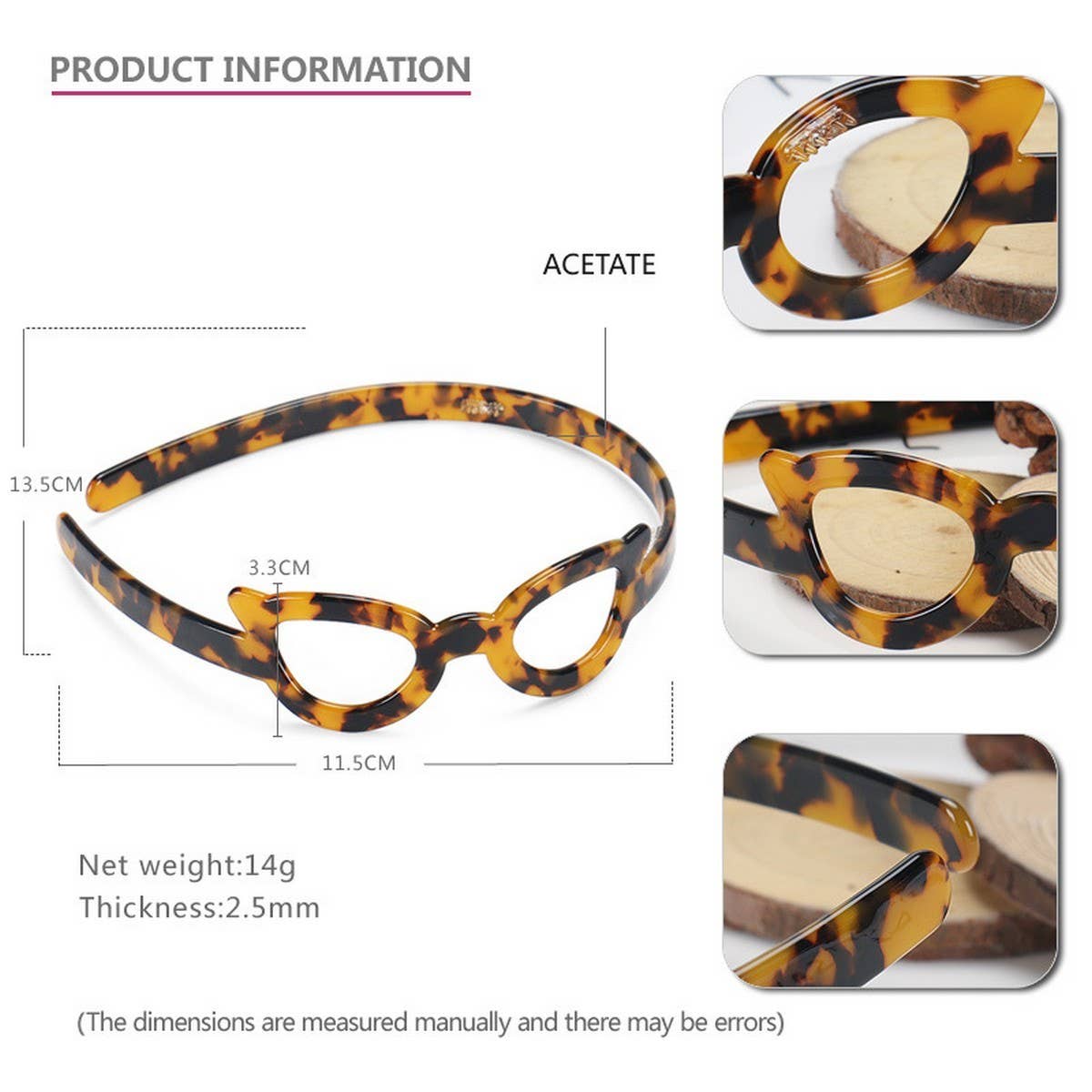 FUNNY HEADBAND GLASSES FRAME ACETATE HEADBAND