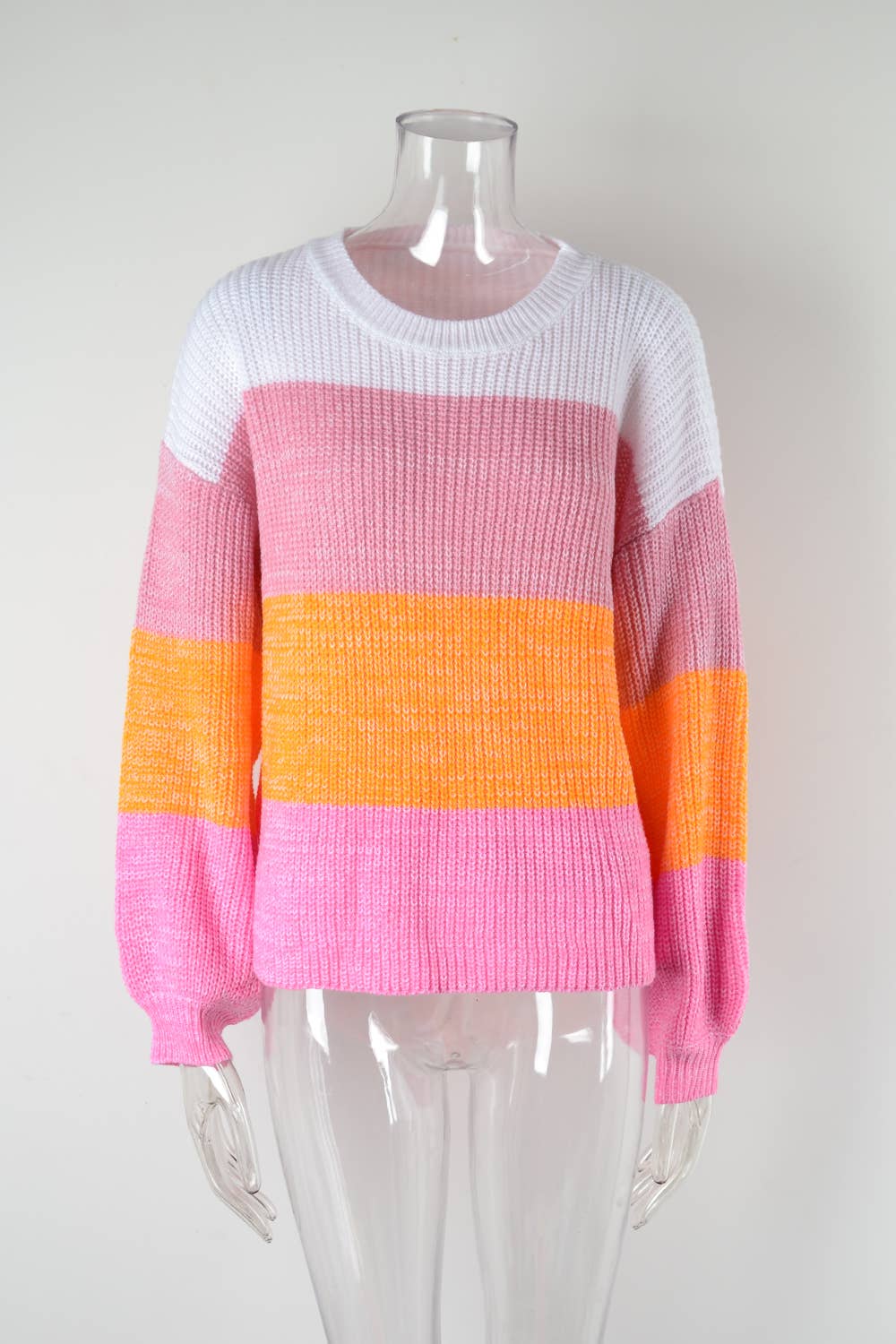 Patchwork Color Contrast Pullover Sweater