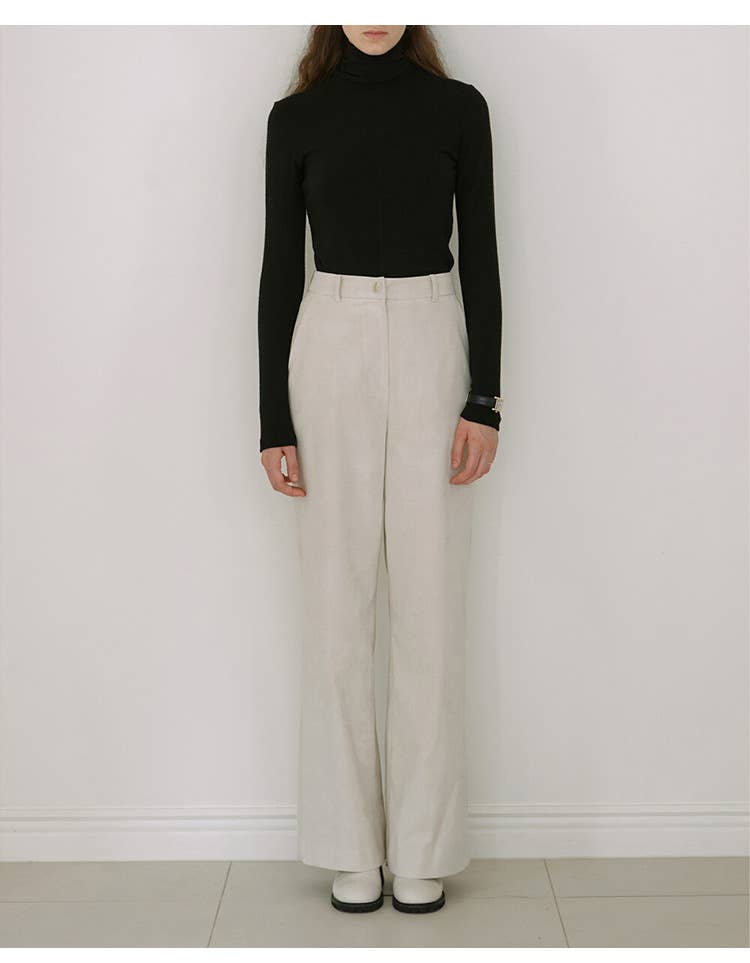 SLIM-FIT HIGH ELASTIC LONG SLEEVE FOLDED T-SHIRT