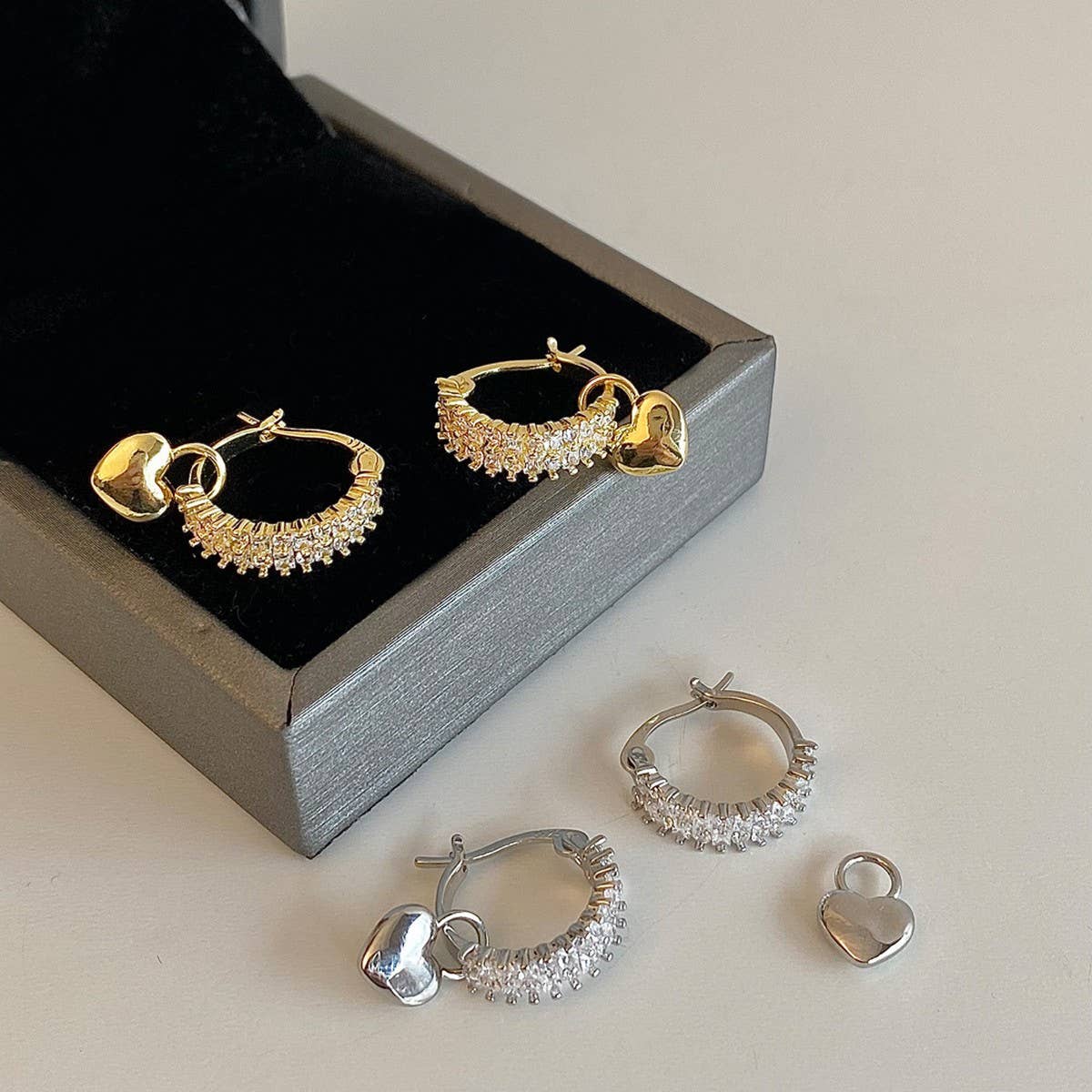 VALENTINE'S DAY ZIRCON HEART EARRINGS FOR WOMEN