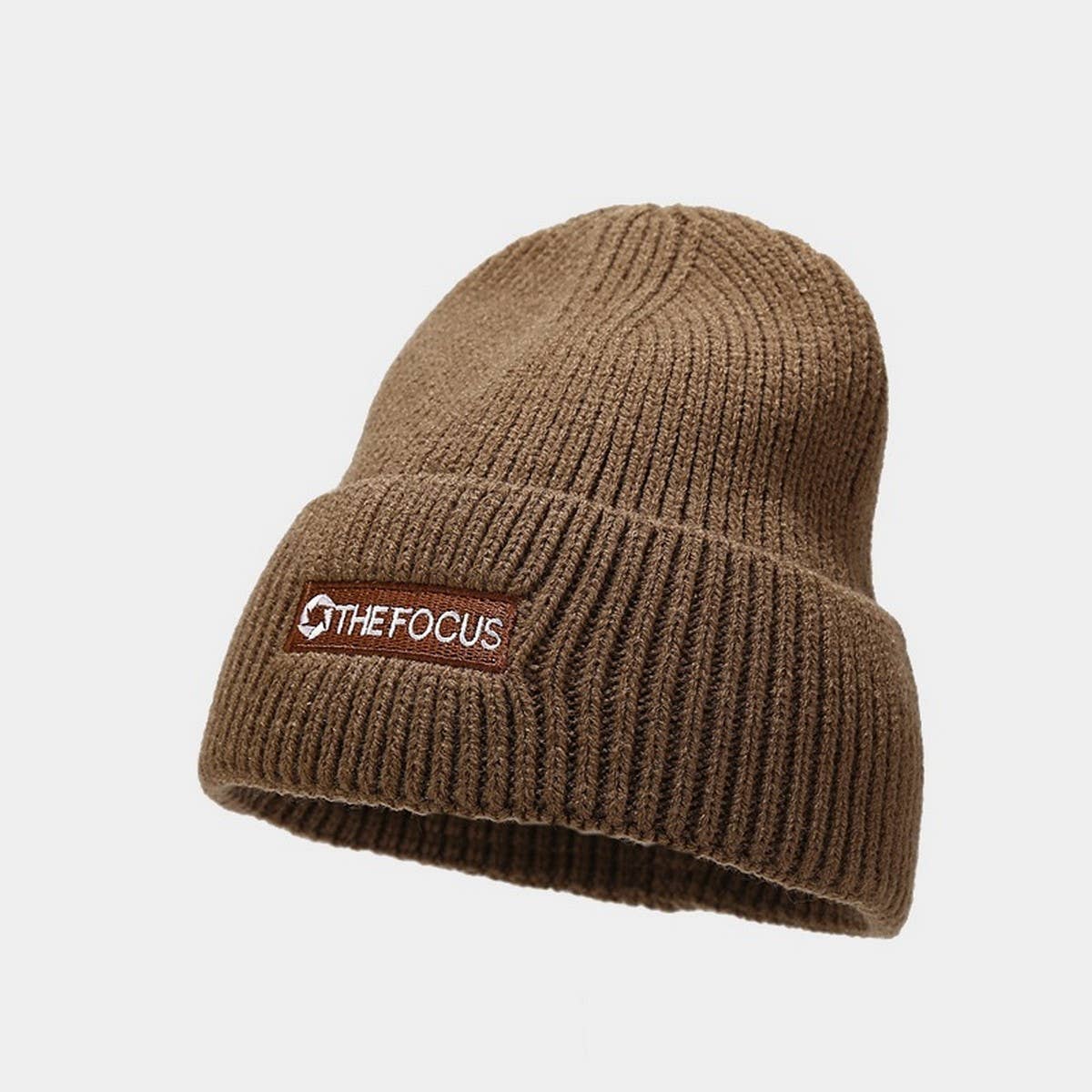 LETTER  THICKENED EMBROIDERED BEANIE KNITTED HAT_CWAH2073