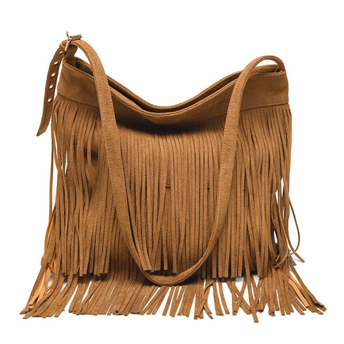 Fashionable fringed large-capacity crossbody bag