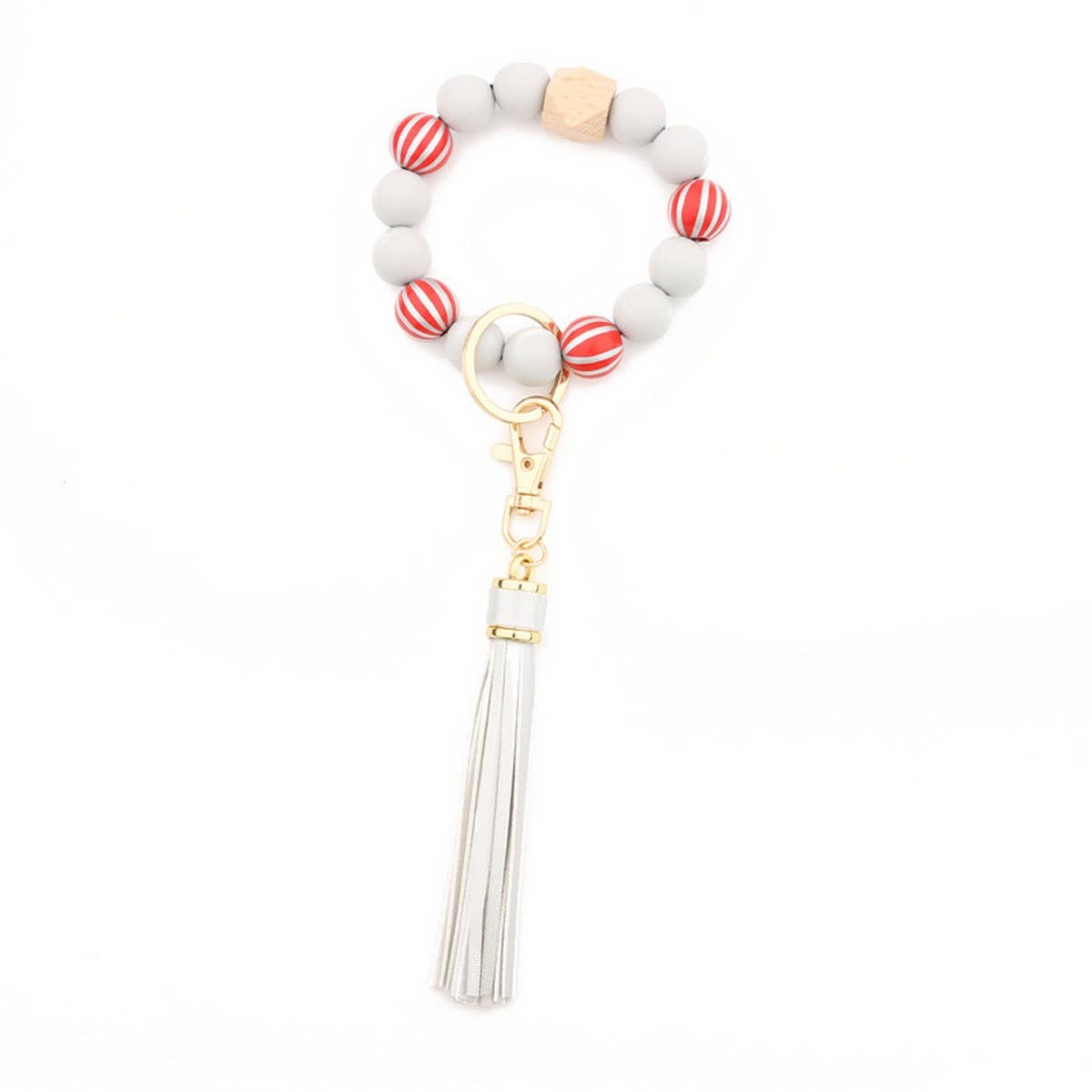 Silicone & Wood Bead Bracelet Gift for Women