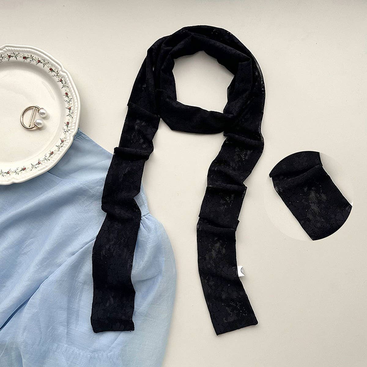 Lace Long Scarf-Elegant Neck & Hair Tie for Women