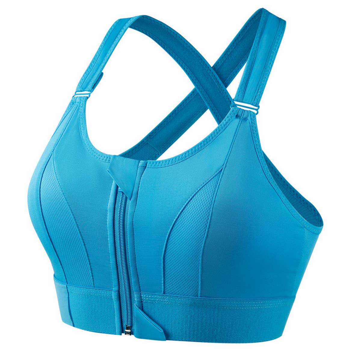 NEW ADJUSTABLE ZIPPER SPORTS YOGA BRA