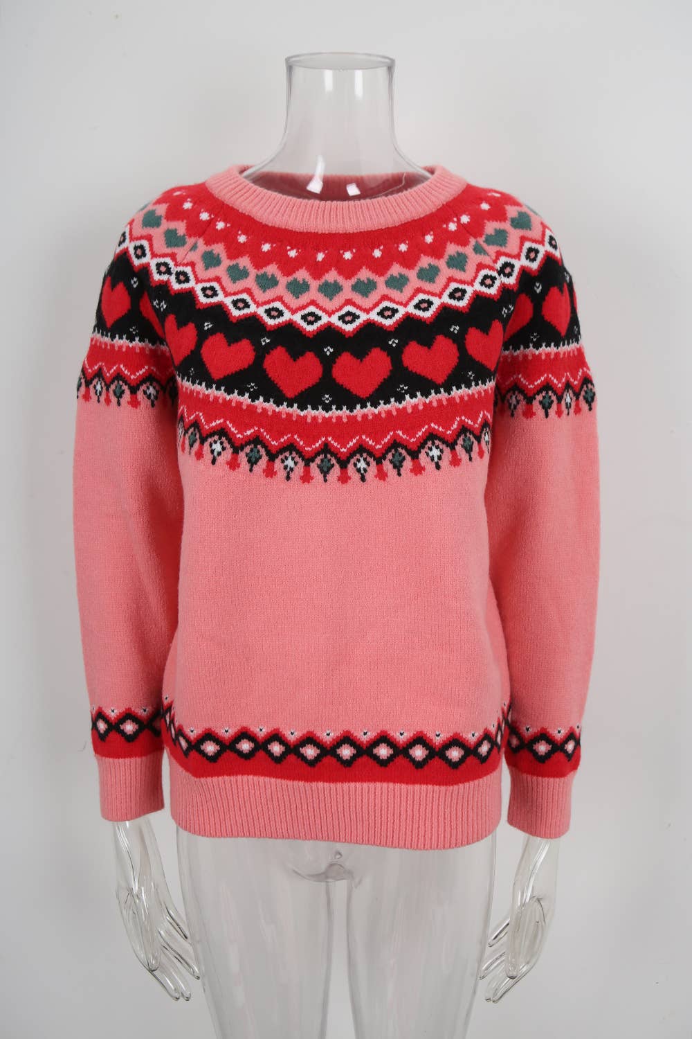 Valentine's Day ethnic-style jacquard sweater