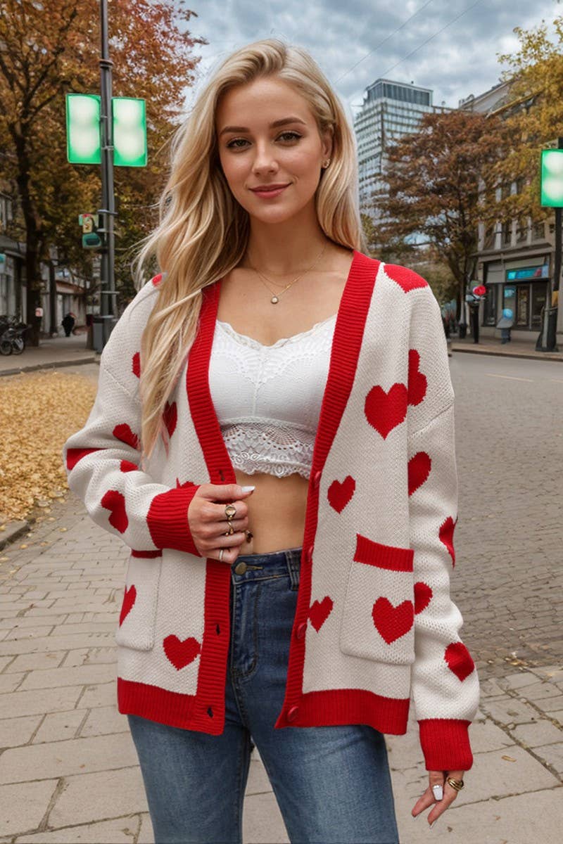 CWOCAL0895_VALENTINE'S DAY LOVE POCKET KNITTED CARDIGAN