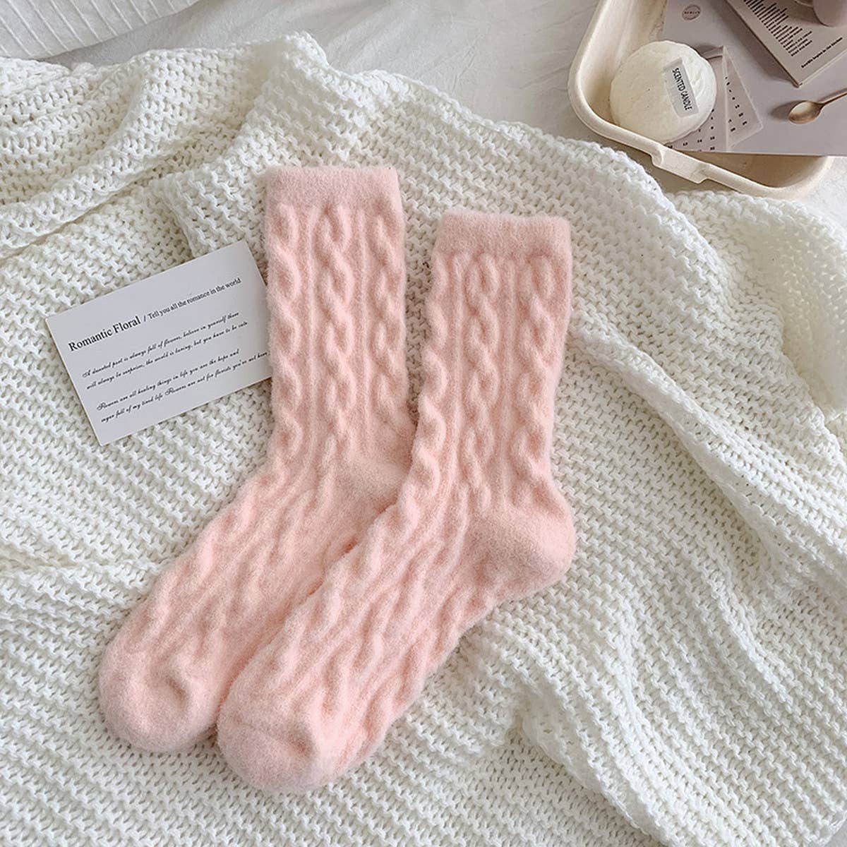 Cozy Thick Plush Hemp-Knit Socks for Fall & Winter