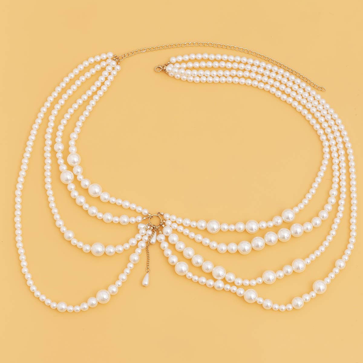 IMITATION PEARL HOLLOW TASSEL BODY CHAIN