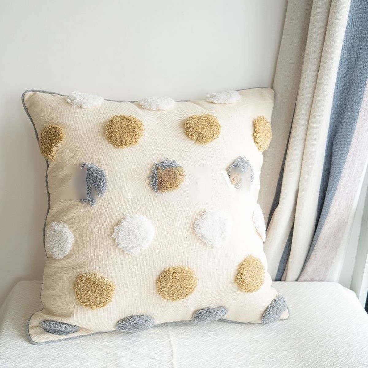 Cotton Linen Pillow Cover for Living Room Sofa &Bed