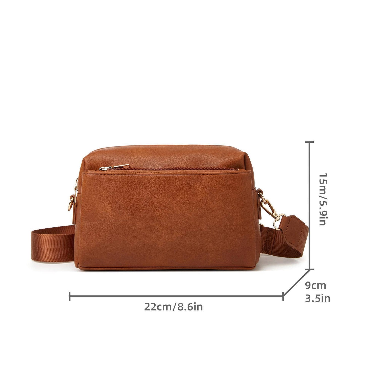Zipper water-resistant PU single-shoulder bag