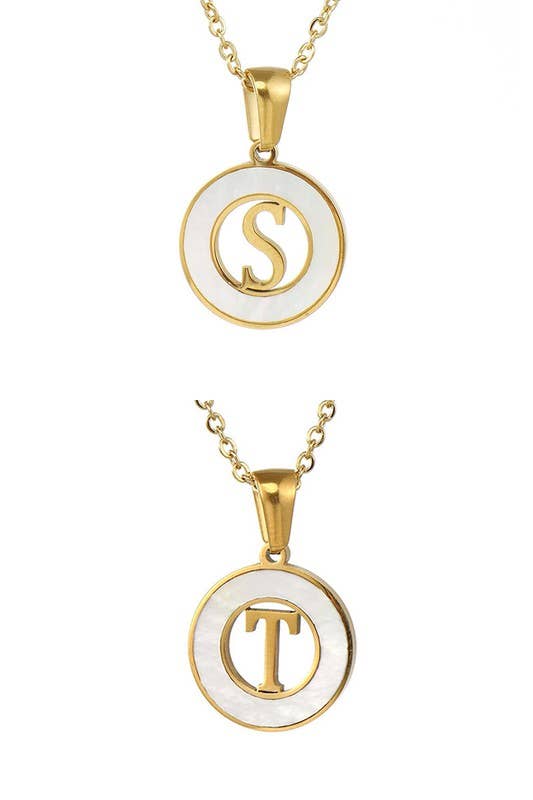 A-Z ALPHABET INITIALS PENDANT NECKLACE_CWAJE222