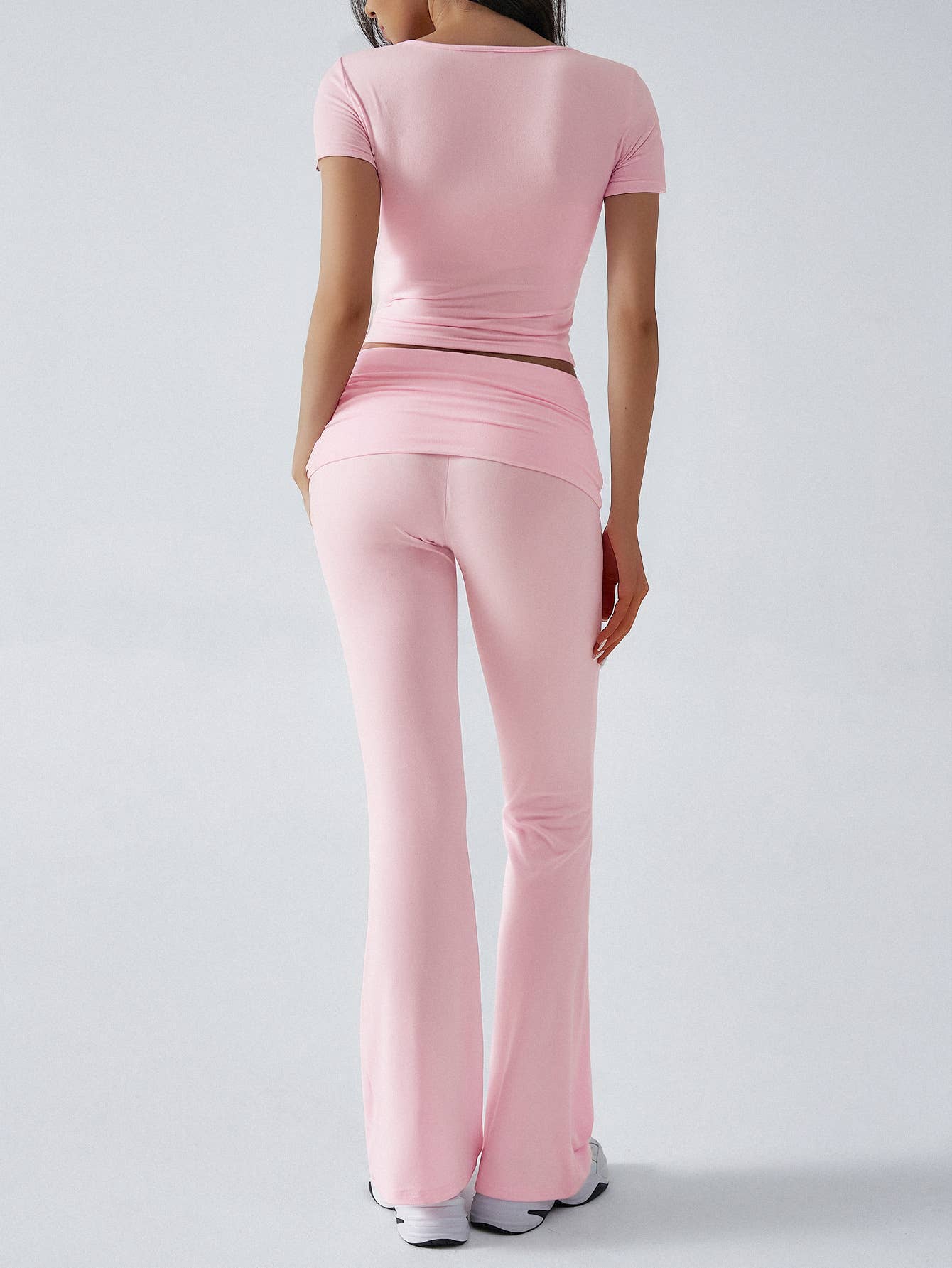 Sexy T-shirt micro-cropped pants two-piece set