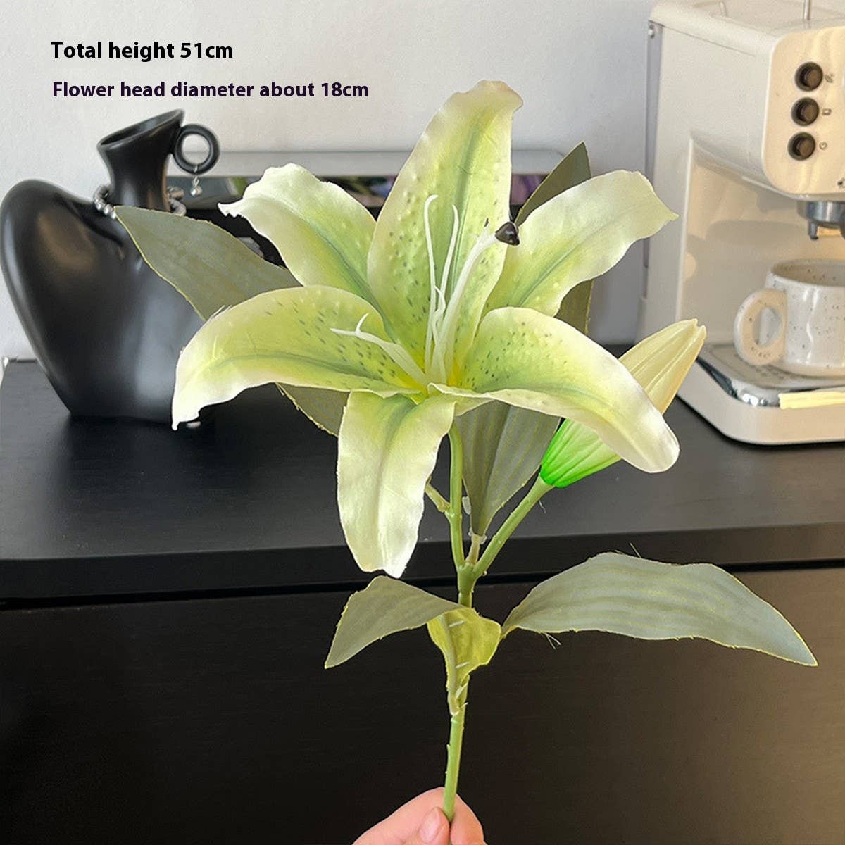 Vintage Autumn Artificial Lily with Bud and Bloom