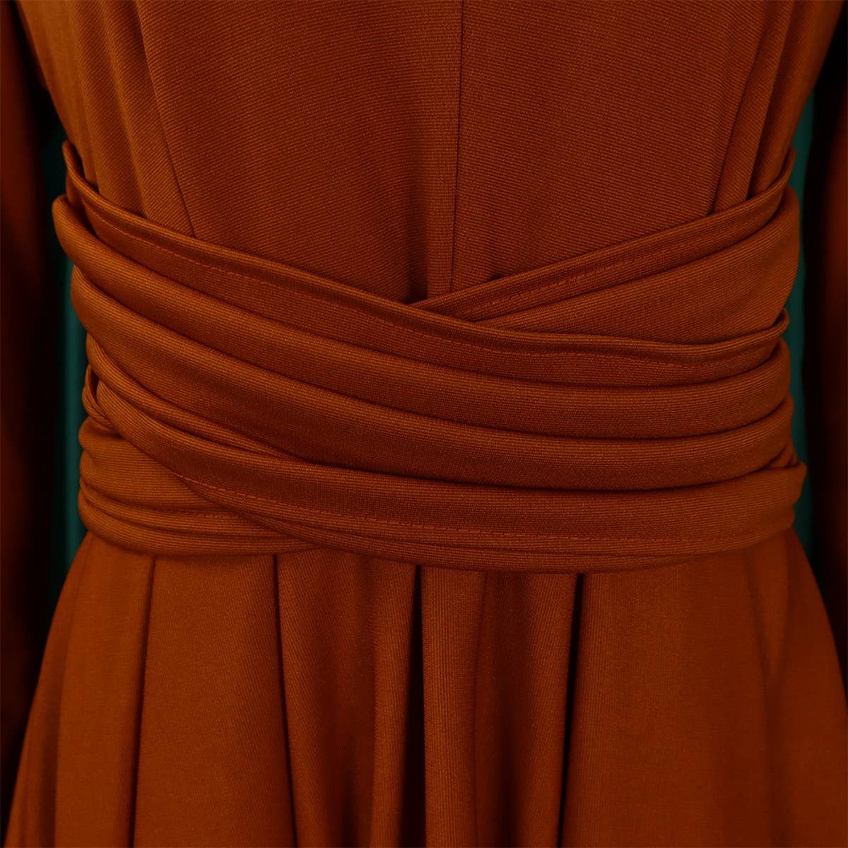 FASHIONABLE PLEATED PLUS SIZE SWING SKIRT DRESS