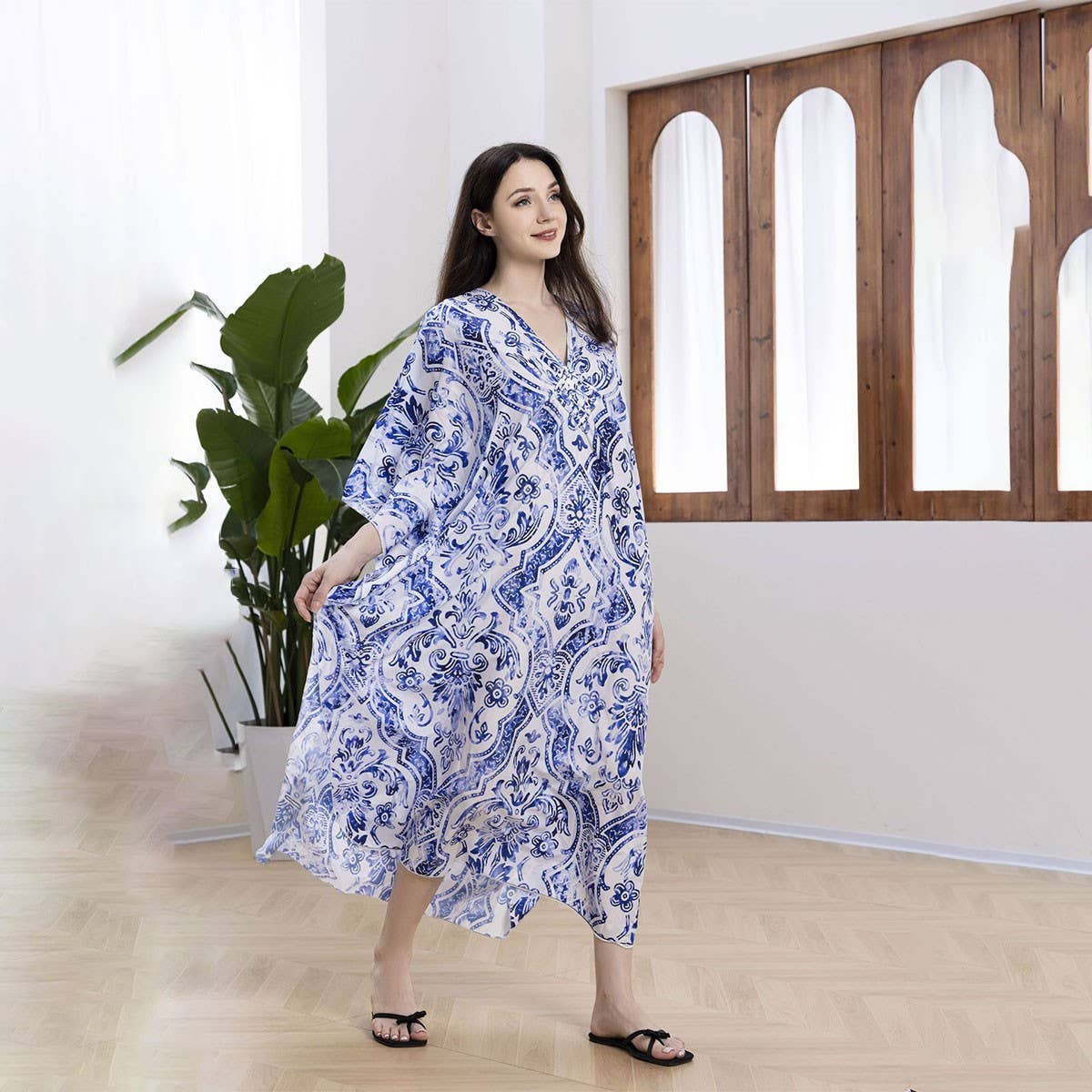 Handwoven Printed Beach Cover-Up Dress